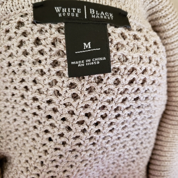 WHITE HOUSE BLACK MARKET SUBTLE METALLIC SWEATER - Picture 6 of 9